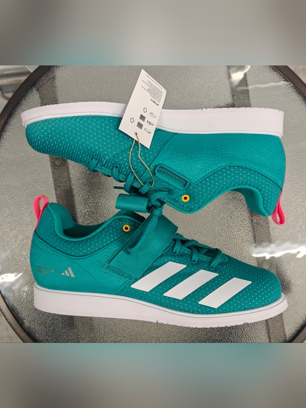 Size 10.5 - Adidas Powerlift 5 Teal Pink